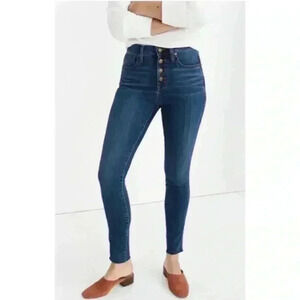 Madewell 9” Mid Rise Skinny Button Fly  Raw Fringe Hem Sz 27